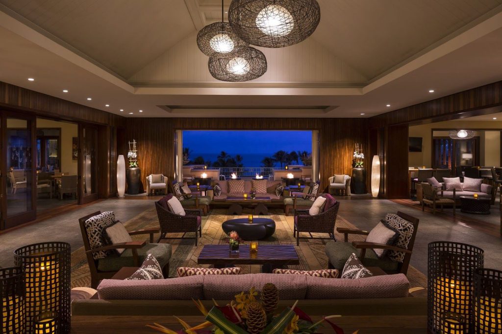 The Ritz­-Carlton in Kapalua features the elegance of tropical decor.
