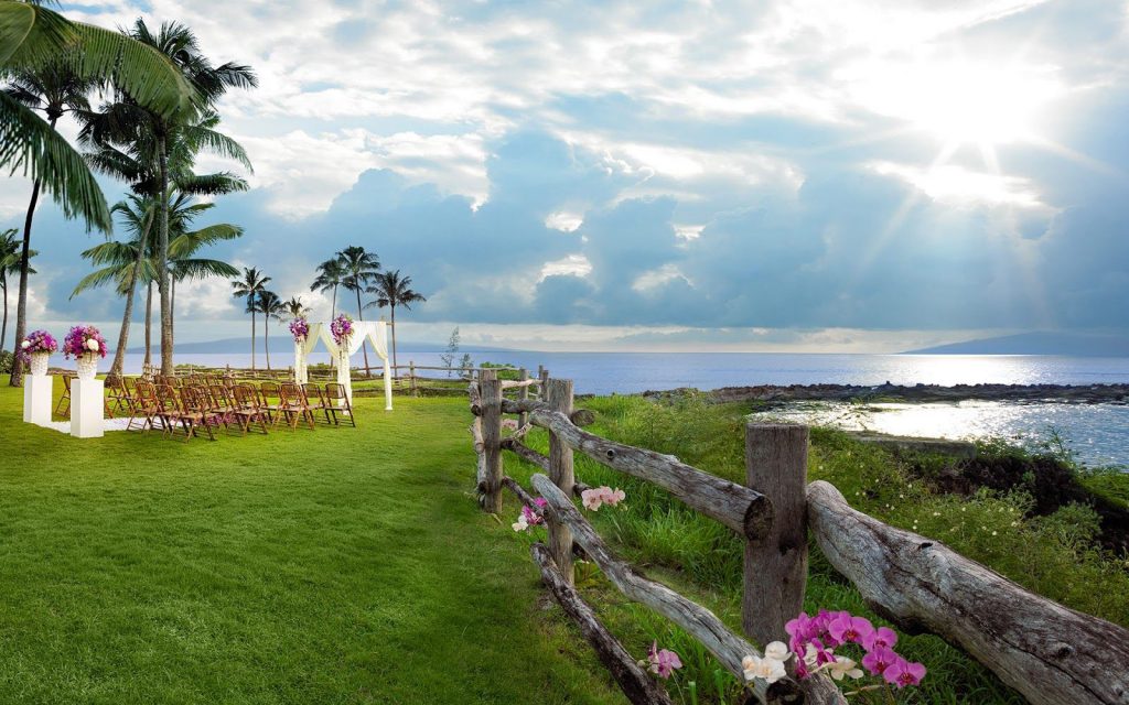 Montage Kapalua Bay offers a romantic seaside location atop the spectacular Kapalua Bay.   Image Source