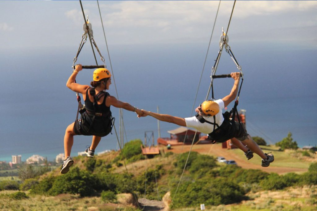 Kapalua Ziplines combines breathtaking views of the Pacific Ocean and Maui’s dense forests.  Image Source