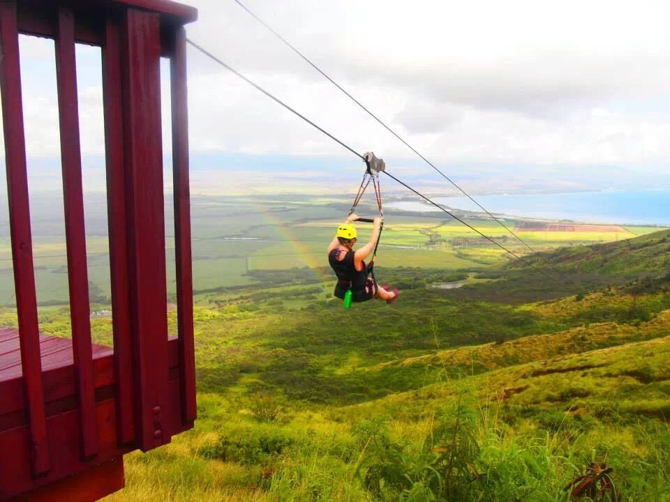 Flyin Hawaiian Zipline company offers Hawaii’s most extreme zipline with eight ziplines ranging from 250 feet to 3,600 feet.  Image Source